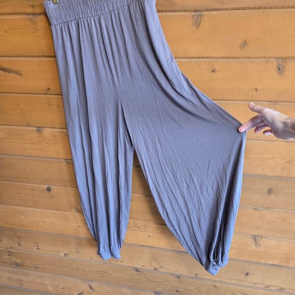 Free People Beach Ali Pant Jogger Cloud Gray Pull On Stretchy Harem Medium Boho - Picture 4 of 6